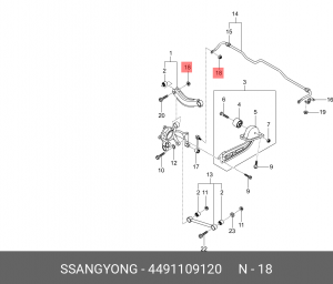 Гайка 4491109120 SSANG YONG