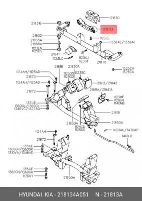 Hyundai H1 00-06 2wd акпп задняя опора кпп/двигателя 21813-4A051 HYUNDAI KIA