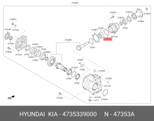 УПЛОТНИТЕЛЬНОЕ КОЛЬЦО РАЗДАТОЧНОЙ КОРОБКИ 4735339000 HYUNDAI KIA