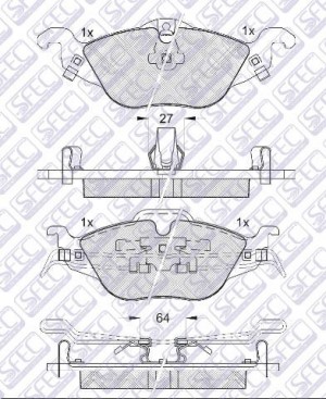 Opel Astra G колодки передние дисковые BP001310 AUTOSFEC