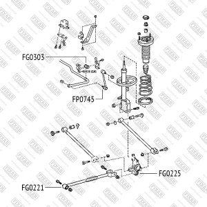 Toyota Camry V40, Lexus RX 03-, Highlander 08-14 с/блок заднего продольного рыча FG0221 FIXAR