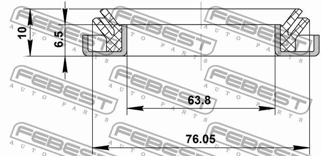 Suzuki GV 99-06 2.0 сальник подшипника полуоси дальний 95DDY-75640610X FEBEST