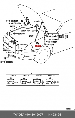 клипса 90480-15027 TOYOTA