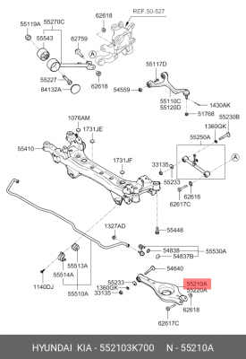 Hyundai NF 1 рычаг задней подвески ниж.поперечн 55210 3K700 HYUNDAI KIA