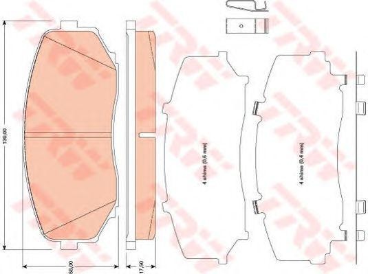 Mazda CX9 2012- Колодки тормозные передние GDB3471 TRW