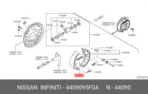 Nissan Almera Classic пружина задних колодок верхняя 44090-95F0A NISSAN INFINITI
