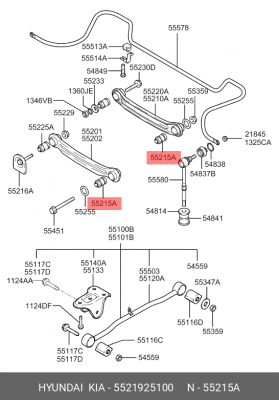 Hyundai Accent/Verna 99- Сайлентблок задней поперечной тяги 55219-25000 5521925100 HYUNDAI KIA