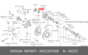 NISSAN шпилька колесная 40222-0F00B NISSAN INFINITI