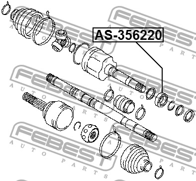 Nissan Xtrail подшипник подвесной правого привода AS356220 FEBEST