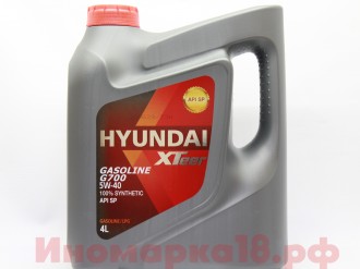 Масло моторное синтетическое Hyundai XTeer Gasoline G700 SN 5W40 SN (4L)