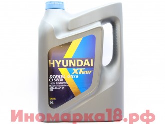 Масло моторное синтетическое Hyundai XTeer DIESEL ULTRA C3 SAE 5W-30 (6Л)