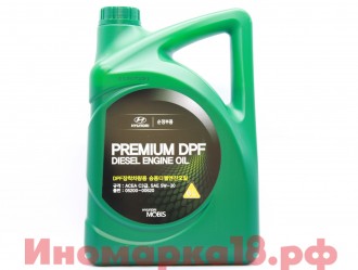Масло моторное синтетическое MOBIS Premium DPF Diesel ACEA C3 5W30 6L