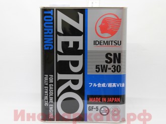 Масло моторное синтетическое IDEMITSU ZEPRO TOURING 5W-30 SN/GF-5, 4L
