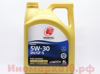 Масло моторное синтетическое IDEMITSU SN/GF5 5W30 F-S 4L