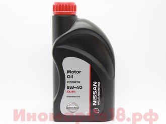 Масло моторное синтетическое NISSAN 5W40 (1L) 3+ для негарантийных авто