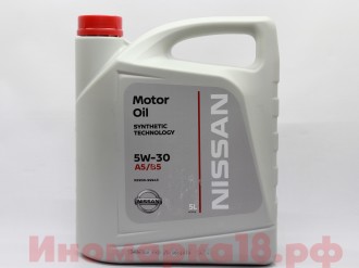 Масло моторное синтетическое NISSAN SL/CF A5/B5 5W30 5L